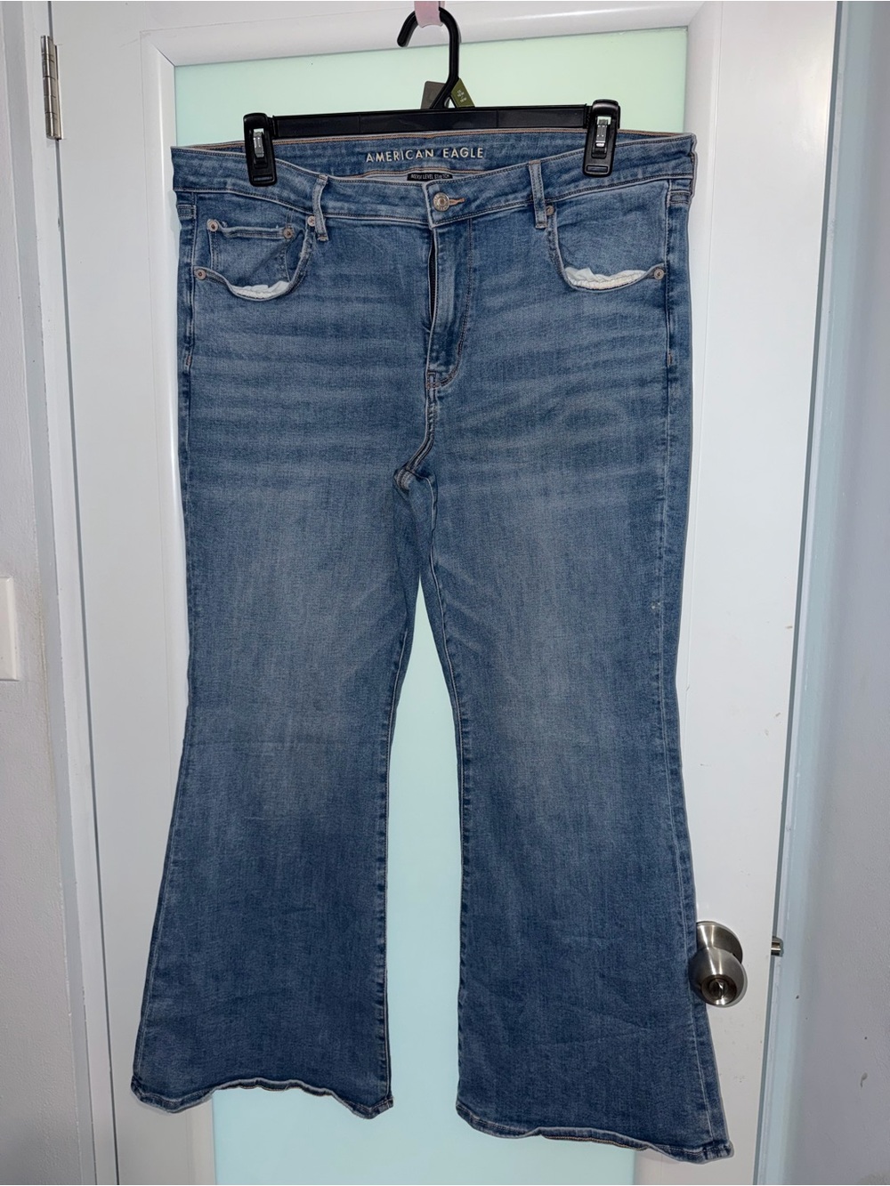 American Eagle Outfitters Light Blue Flare Jeans - Picture 7 of 8